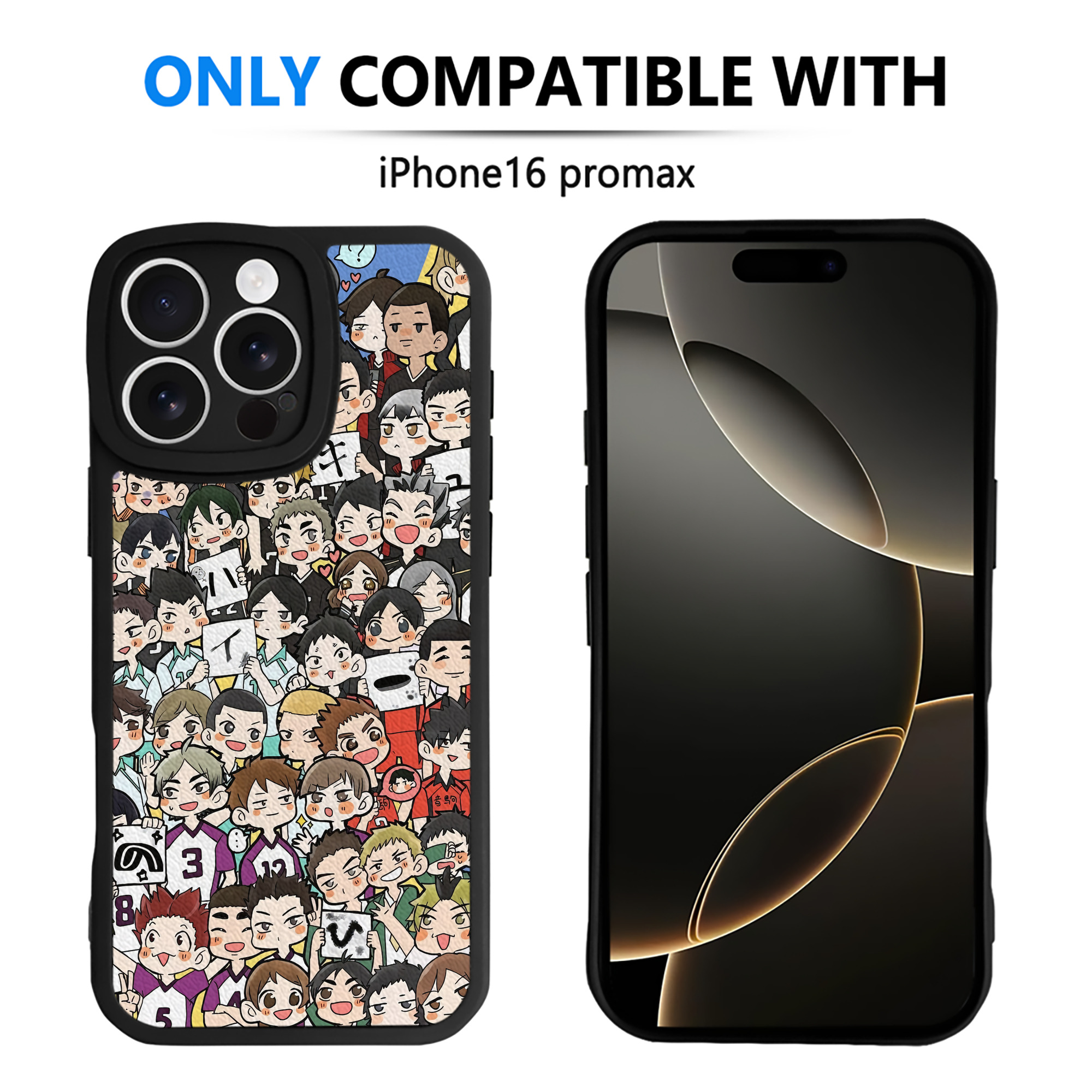 （画像用） ハイキュー!! Haikyu!! 【iPhone 16シリーズ対応】シリコンスマホケース（レザー調） 材質：シリコン